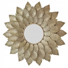    FIORI Runder Spiegel, dekorativ, Glamour, Metallarbeiten, Gold, 95 cm