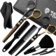  Renew Force Sharp Haarschneideschere + Effilierschere + Cape-Set in Gold und Schwarz