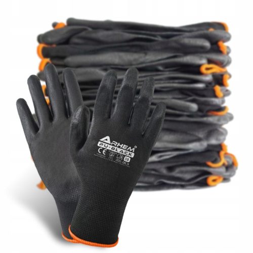 Arhem PU BLACK Handschuhe Größe 9 - L 12 Paar