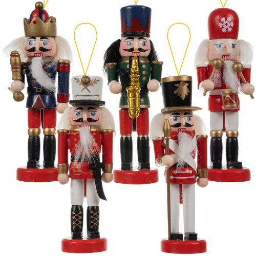  Nussknacker-Weihnachtsbaumanhänger aus Holz