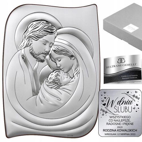 Bilder an der Wand HOCHZEITSGESCHENK SILBERGEMÄLDE HEILIGE FAMILIE