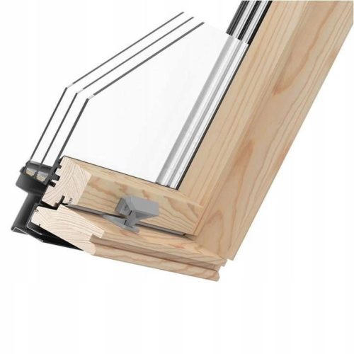 Rooflite 3-verglastes Dachfenster Holz Rooflite Trio Kiefer 78 x 118 cm plus Kragen
