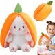  GROSSES MASKOTTCHEN-KANINCHEN-KAROTTE IN KAROTTE-PLÜSCHSPIELZEUG MIT OHREN 2in1 35CM
