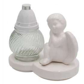  Keramikengel Kleine Kerze LC20