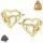  GOLDHERZ-OHRRINGE FÜR DAMEN, HERZ-Ohrstecker, 925er SILBER, GESCHENK FÜR SIE