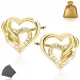  GOLDHERZ-OHRRINGE FÜR DAMEN, HERZ-Ohrstecker, 925er SILBER, GESCHENK FÜR SIE