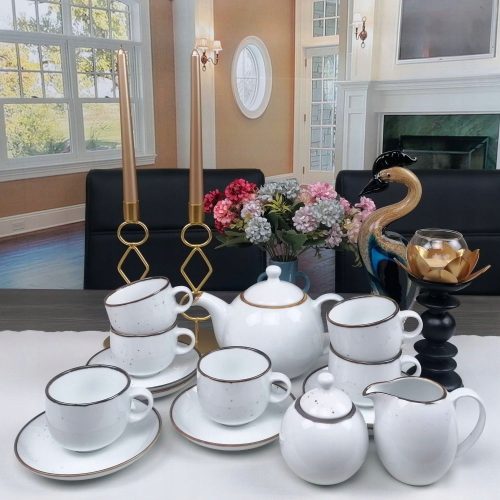 Abendessenservice Bogucice RUSTIC SNOW Tee- und Kaffeeservice, 15-tlg.
