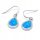  Silberne Ohrringe mit Zirkonia und blauem Opal