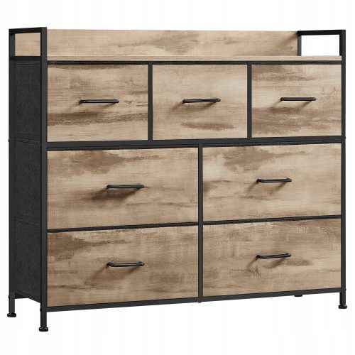  Zanzara-Kommode, rustikales Beige, 98 x 28,5 x 85 cm, matte Beigetöne