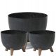 Töpfe und Pflanzgefäße für den Außenbereich und den Garten 2× Lamela Blumentopf 24,2 cm x 24,2 x 15 cm Durchmesser 24,2 cm Kunststoff schwarz + Lamela Blumentopf 29,2 cm x 29,2 x 18,3 cm Durchmesser 29,2 cm Kunststoff schwarz