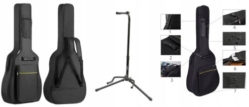  UNIVERSAL-GITARRENKOFFER 3MM SCHAUMSTÄNDER + STÄNDER MIT GABEL + KOSTENLOS