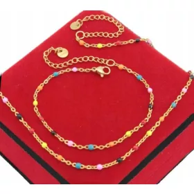  GOLD-COMBO-SET MIT MEHREREN PERLEN AUS CHIRURGENSTAHL