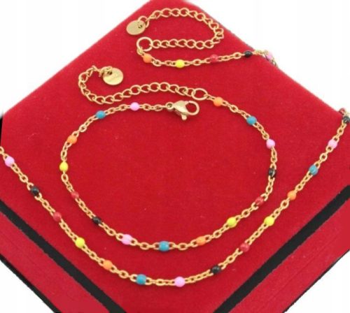  GOLD-COMBO-SET MIT MEHREREN PERLEN AUS CHIRURGENSTAHL