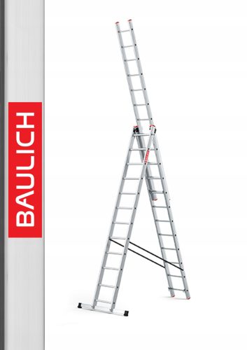 Baulich Leiter 8,1 m Aluminium 3 x 12 bis 150 kg