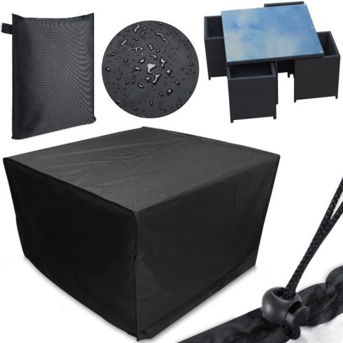 Abdeckung für Gartenmöbel - Gartenabdeckung 123 x 123 x 74 cm schwarz