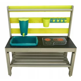  Garten-Matschküche aus Holz für Kinder + Zubehör