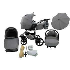    KAREX MULTIFUNKTIONALER KINDERWAGEN 3IN1 ALLIVIO LEINEN-REGENSCHIRM
