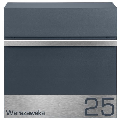Briefkasten, Einwurfkasten, mit Zeitungshalter PRIME, Grautöne