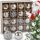  SET MIT 16 WEIHNACHTSKUGELN, KUNSTSTOFFKUGELN, SILBERNE SPOOPS FÜR DEN WEIHNACHTSBAUM