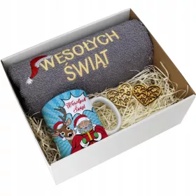    WEIHNACHTSGESCHENKTASSE + BESTICKTES HANDTUCH WEIHNACHTS-WEIHNACHTSMANN-SET