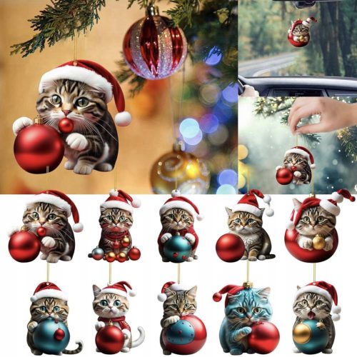  BUBBLES WEIHNACHTSBAUMDEKO-SETS KATZEN WEIHNACHTSSET 10-TLG