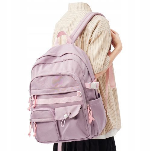  Schulrucksack mit mehreren Fächern Lilatöne 20 l