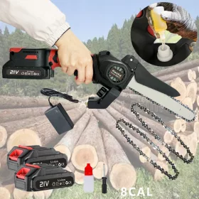  Akku-Kettensäge, Bürstenlose Säge mit Ölkrug, 1500 W