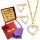  Goldschmuckset 585 Gold Halskette Herz Ohrringe GRATIS GESCHENK