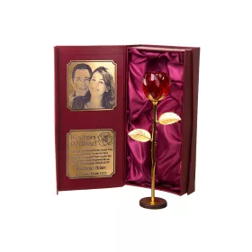  Rosengravur-Kristall-Geschenk + Foto zum Valentinstag