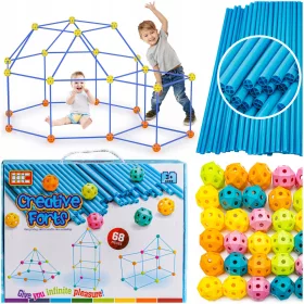    KREATIV-SET, STROHHALME, BIG BLOCKS für Kinder, ZELTBASIS 68