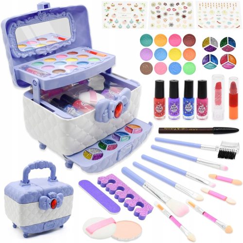  Eine Schachtel mit Kosmetikartikeln für Make-up und Nägel