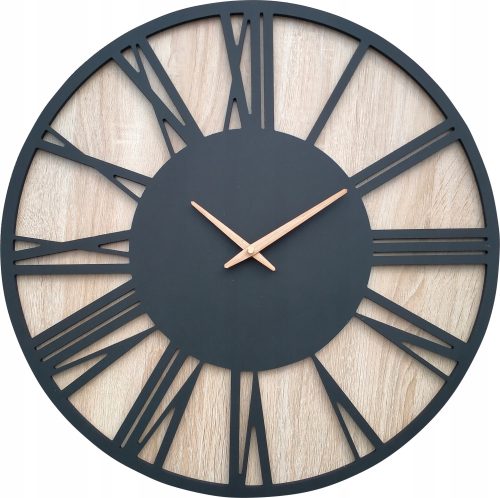 Uhr für zu Hause Beige, schwarze Wanduhr, 60 cm