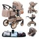  BABY-KINDERWAGEN 3in1 AUTOSITZ, GONDEL-KINDERWAGEN, TRÄGER, GETRÄNKEHALTER
