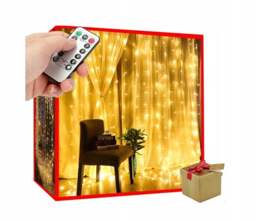 LED-LICHTVORHANG 3x3 Weihnachtsbeleuchtung für Fenster