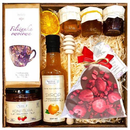  GESCHENKKORB WEIHNACHTEN GESCHENK HONIG-TEE-MARMELADE HIMBEERE ZU WEIHNACHTEN