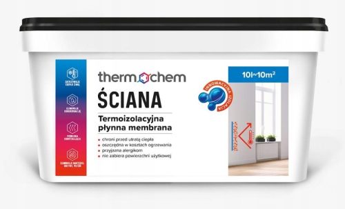 Acrylfarbe für Beton, Ziegel, Holz, Grundierung, Wand THERMOCHEM 10 l WEISS