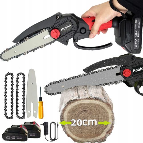  AKKU-KETTENSÄGE MINI-ASSÄGE 21V 2 BATTERIE 800W