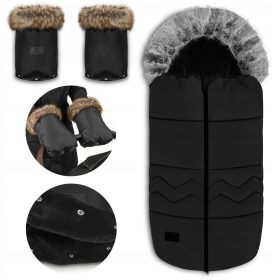    SCHLAFSACK FÜR DEN KINDERWAGEN, Schlitten, Babywanne, LIONELO-Sitz + Kinderwagenhandschuhe, Muffs mit Fell. Isolierte Handschuhe von Lionelo Handmuff