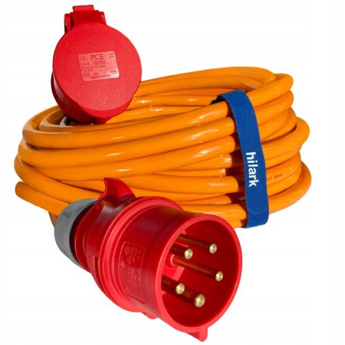 Hilark Einzelverlängerungskabel 15 m, 1 Stk. Buchsen, orange