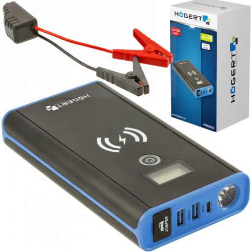  400A-STARTGERÄT MIT INDUKTIVEM LADEGERÄT, POWERBANK-Taschenlampe