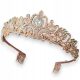  Diadem, Krone, Tiara Hochzeit, Abschlussball, Silvester, Roségold, Roségold
