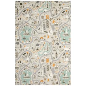    150 x 200 cm pastellfarbener Straßenteppich „Weg zum Kinderzimmer“, maßgeschneidert