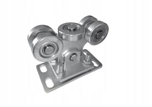 Wagen mit 5 Rollen für Schiebetor 80x80x5 mm, doppelt verstellbar