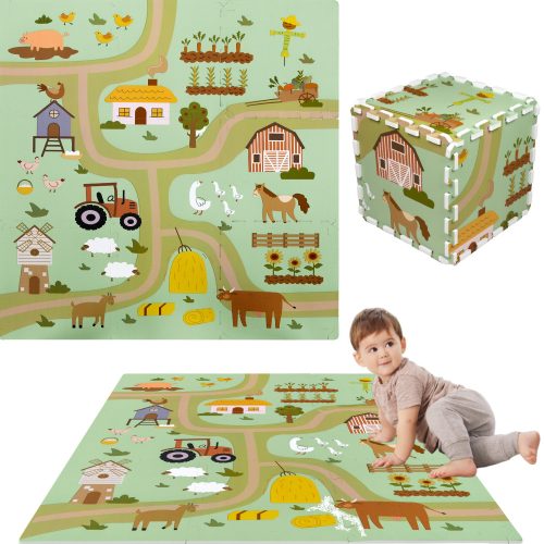  PÄDAGOGISCHES SCHAUMSTOFFMATTE-SCHAUMPUZZLE DICKE STRASSEN BAUERNHOF-LANDTIERE
