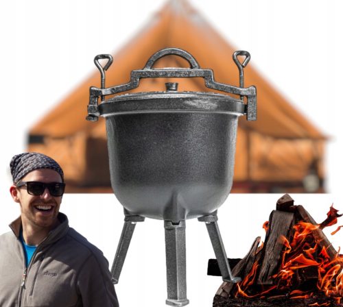  5l Gusseisen Jagdkessel Gesund für Garten für Lagerfeuer Kamin