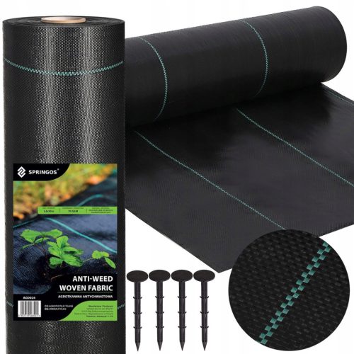  Landwirtschaftliches Mulchgewebe (Anti-Unkraut) Springos schwarz 160 x 5000 cm 70 g/m²