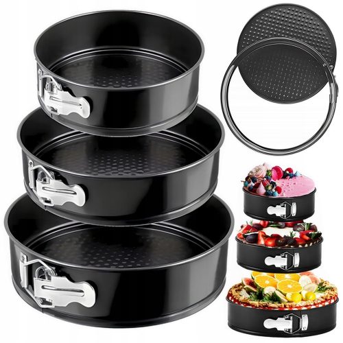3x KUCHENBLECH-SET AUS RUNDEN KUCHEN-BACKBLECHEN