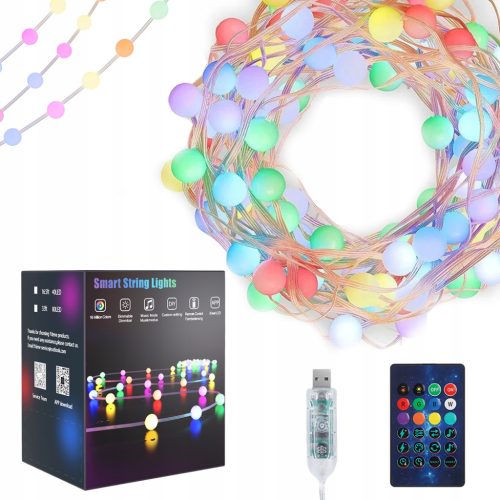  Weihnachtsbaumbeleuchtung 40 LEDs für den Außenbereich/Innenraum, mehrfarbige und warmweiße RGB-Lichter IP65