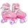  Kinderrollschuhe mit beleuchteten Rädern, verstellbare Größe 32-37 Pink