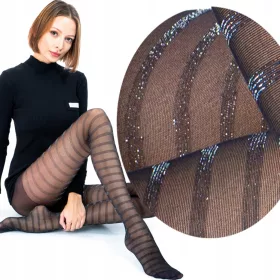    MULTIcolor GLITTER Damenstrumpfhose mit stark glänzendem Muster SILVESTER